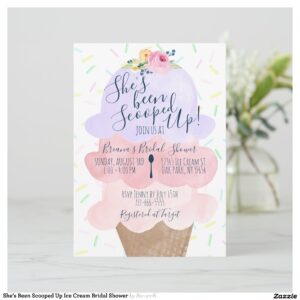 She's Been Scooped Up Ice Cream Bridal Shower Invitation