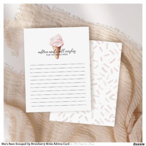 She's Been Scooped Up Strawberry Bride Advice Card