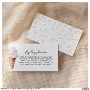 She's Been Scooped Up Strawberry Display Shower Enclosure Card