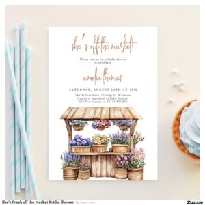 She's Fresh off the Market Bridal Shower Invitation
