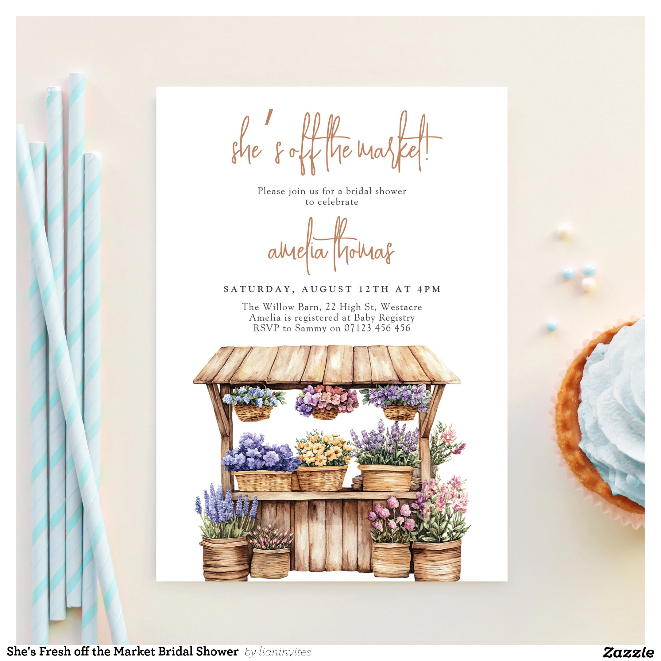 She's Fresh off the Market Bridal Shower Invitation