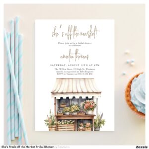 She's Fresh off the Market Bridal Shower Invitation