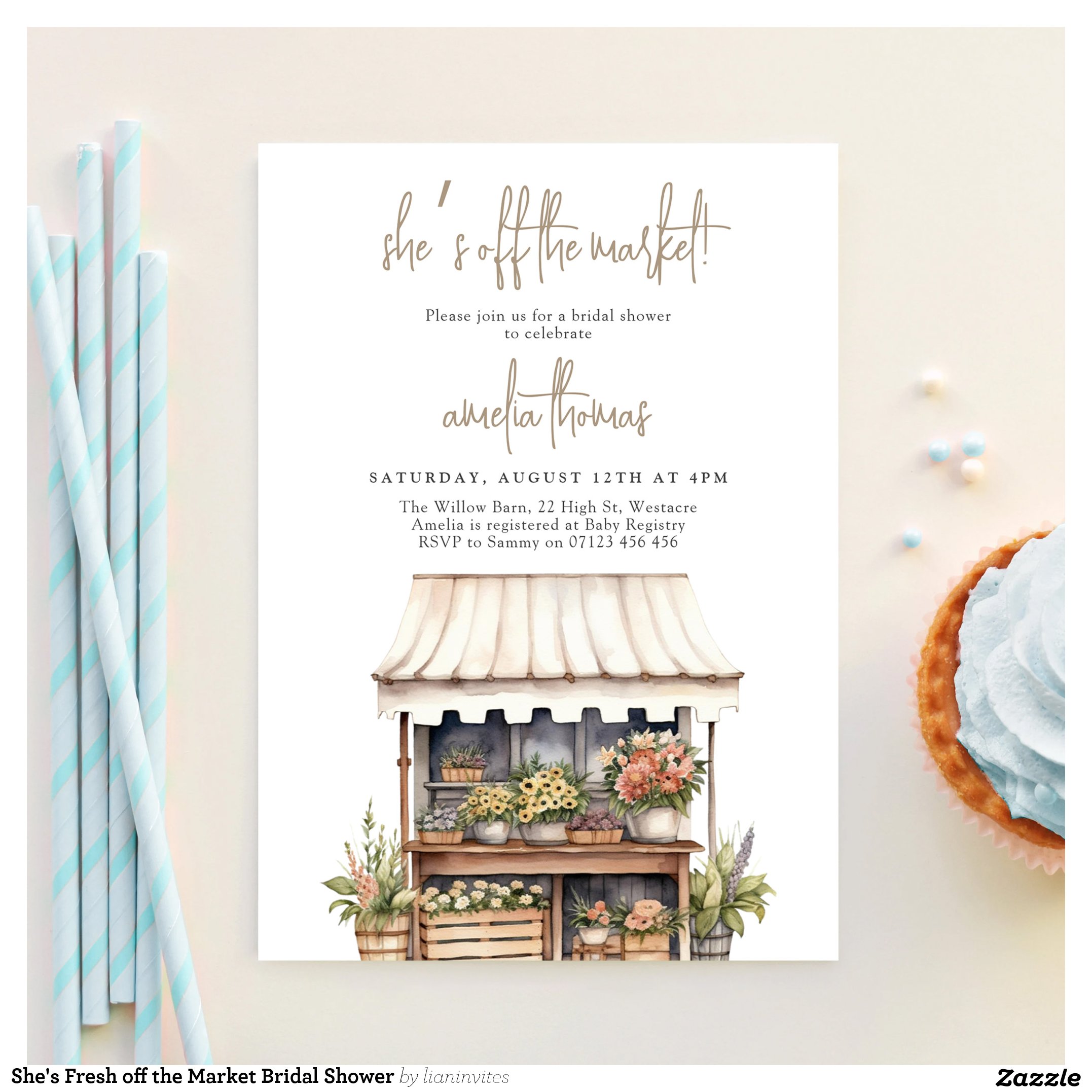 She's Fresh off the Market Bridal Shower Invitation