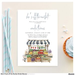 She's Fresh off the Market Bridal Shower Invitation