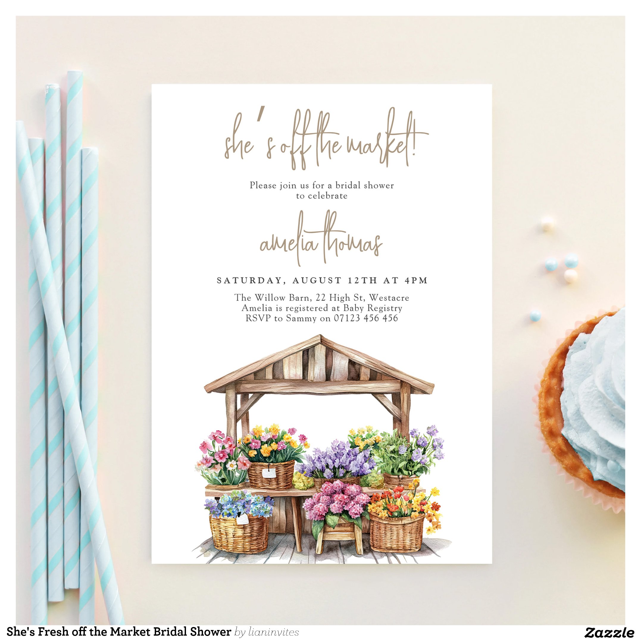 She's Fresh off the Market Bridal Shower Invitation