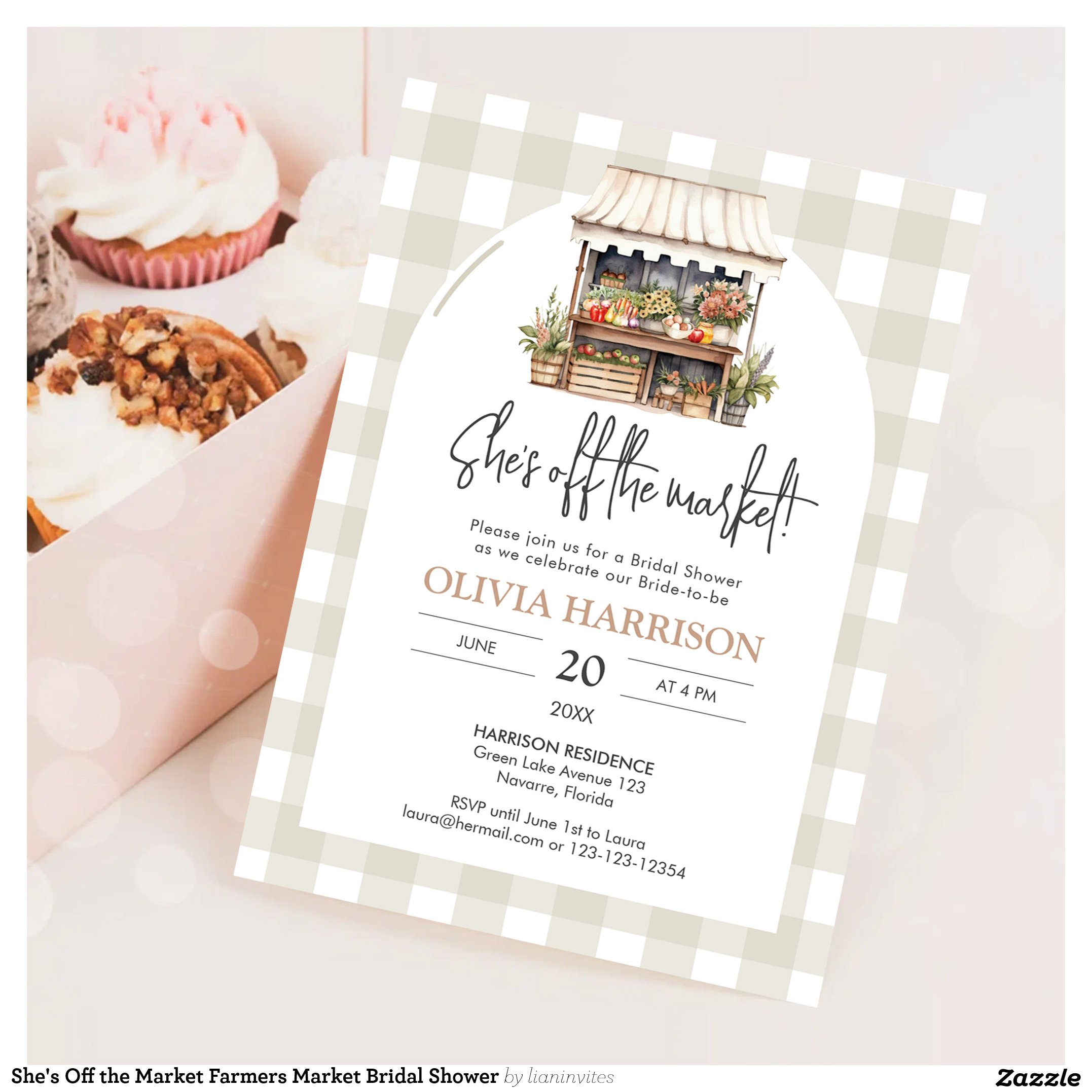 She's Off the Market Farmers Market Bridal Shower Invitation