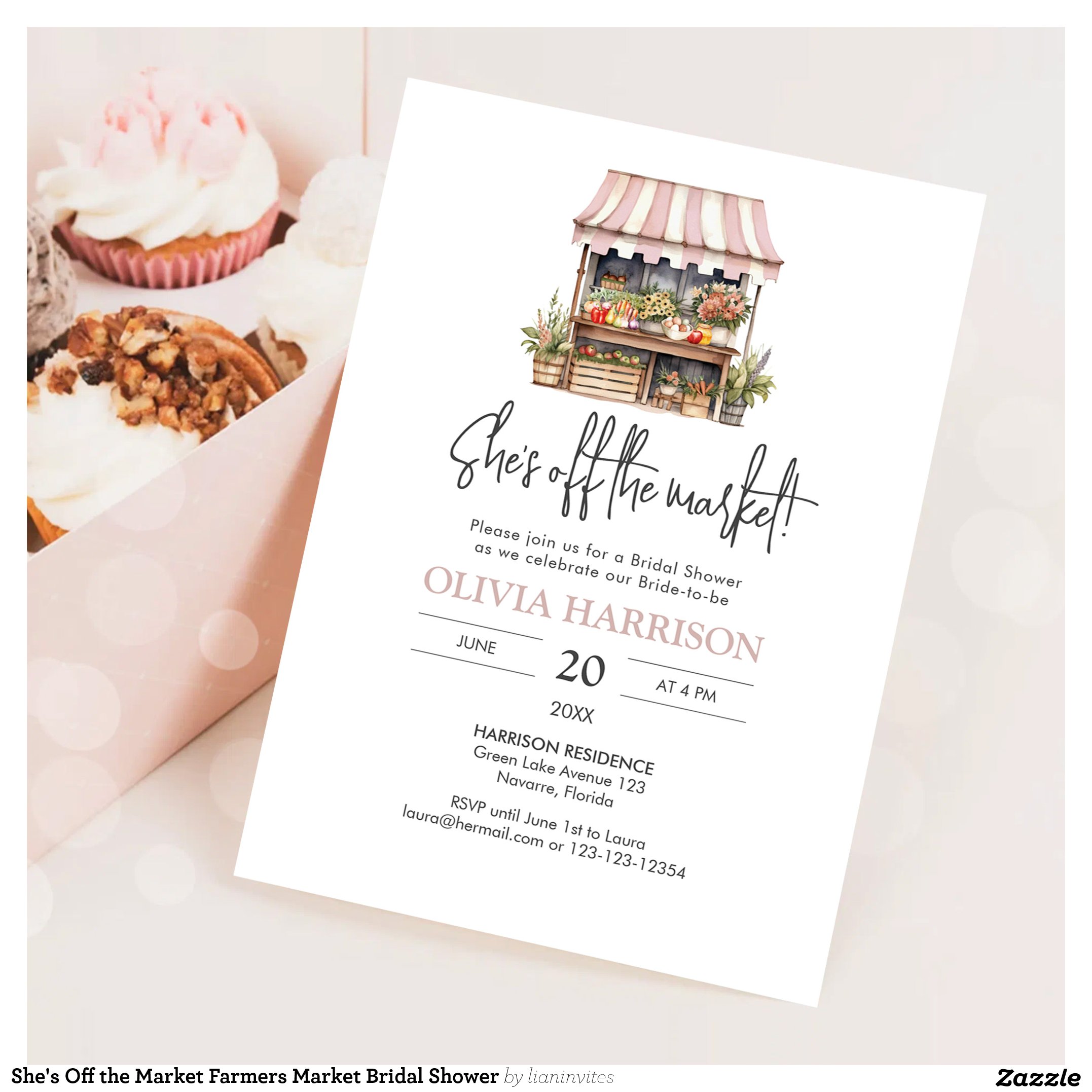 She's Off the Market Farmers Market Bridal Shower Invitation
