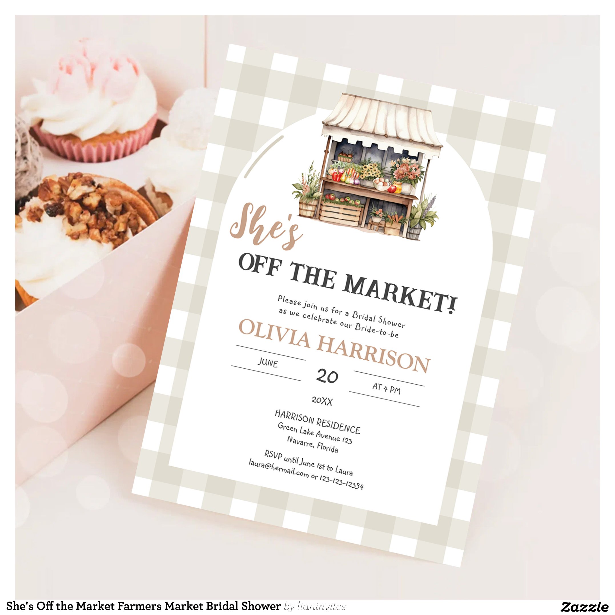 She's Off the Market Farmers Market Bridal Shower Invitation