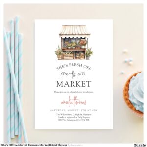 She's Off the Market Farmers Market Bridal Shower Invitation
