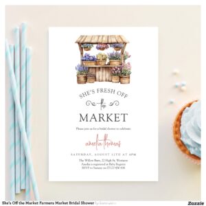 She's Off the Market Farmers Market Bridal Shower Invitation