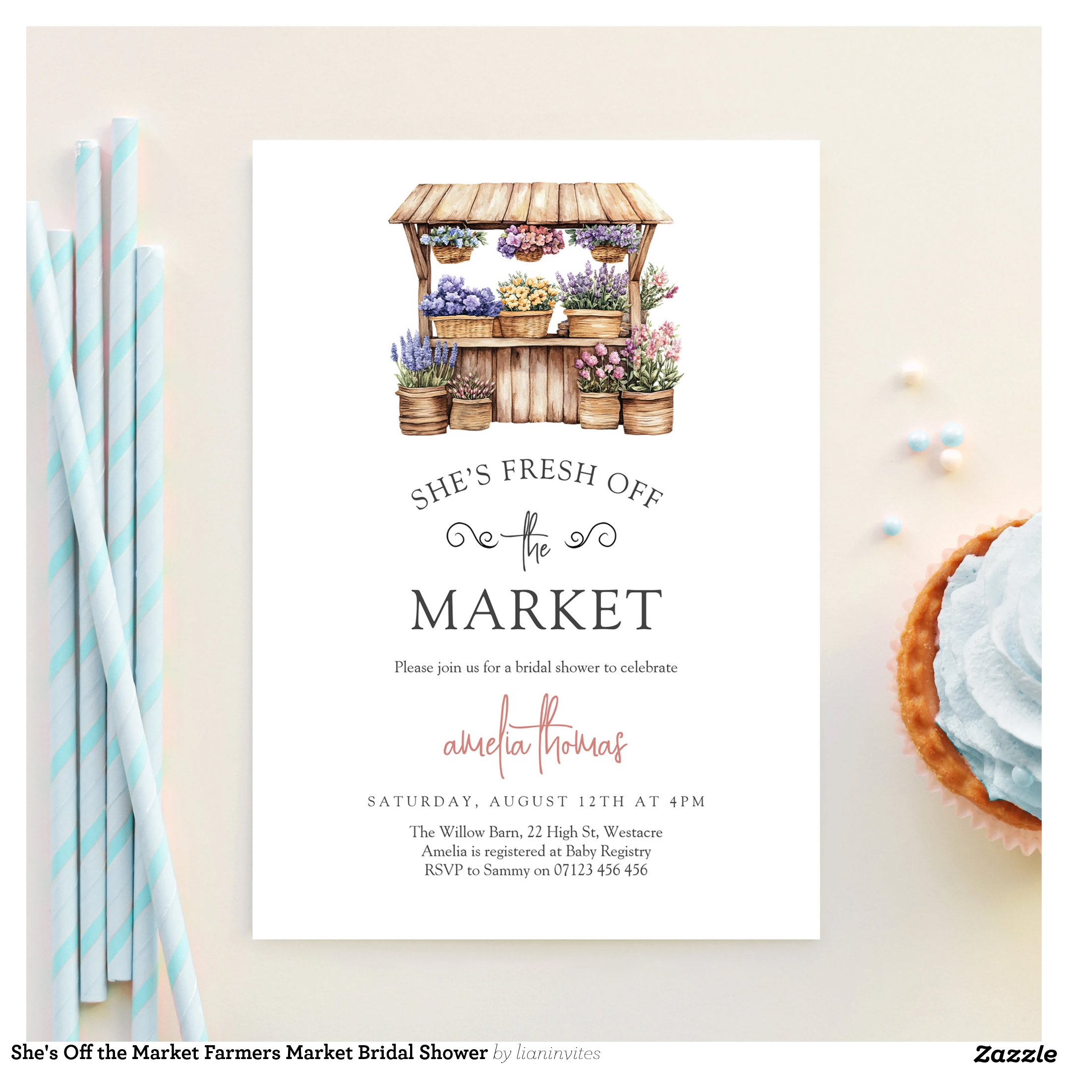 She's Off the Market Farmers Market Bridal Shower Invitation