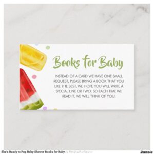 She's Ready to Pop Baby Shower Books for Baby Enclosure Card