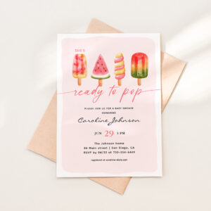 She's Ready To Pop Baby Shower Popsicle Invitation