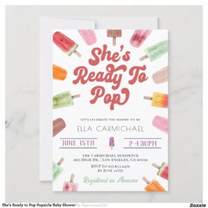 She's Ready to Pop Popsicle Baby Shower Invitation