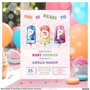 She's Ready To Pop Popsicle Baby Shower Invitation
