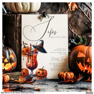 Sips About To Go Down Halloween Party Invitation