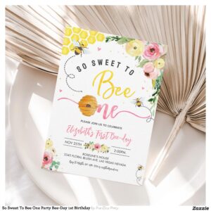 So Sweet To Bee One Party Bee-Day 1st Birthday Invitation