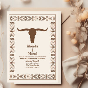 Southwestern Country Ranch Western Wedding Invitation