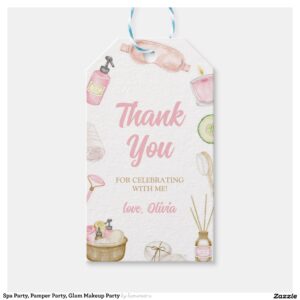 Spa Party, Pamper Party, Glam Makeup Party Gift Tags