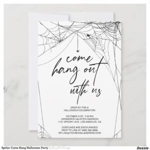 Spider Come Hang Halloween Party Invitation