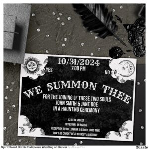 Spirit Board Gothic Halloween Wedding or Shower Invitation