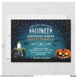Spooktacular Halloween Costume Birthday Party Invitation