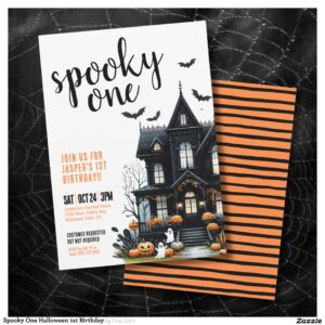 Spooky One Halloween 1st Birthday Invitation