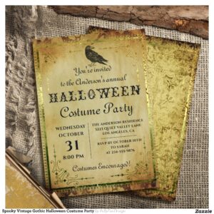 Spooky Vintage Gothic Halloween Costume Party Invitation