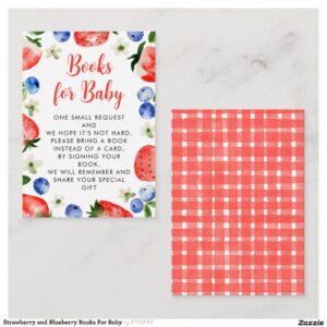 Strawberry and Blueberry Books For Baby Enclosure Card