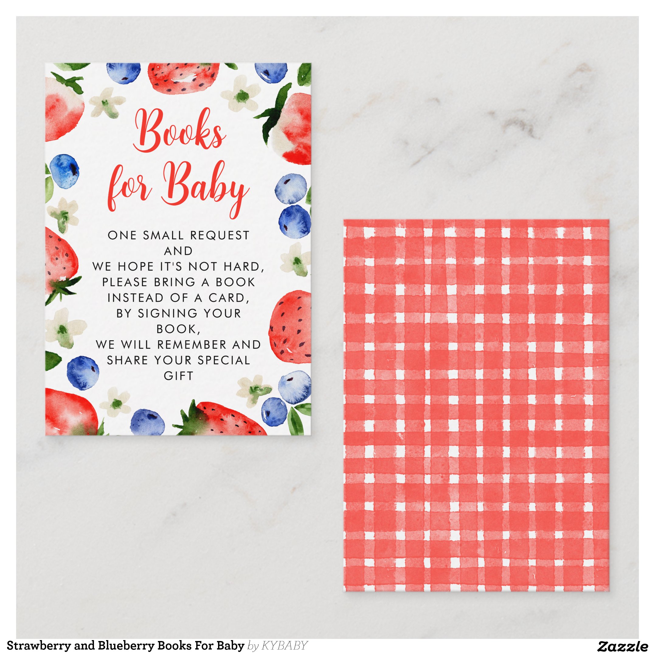Strawberry and Blueberry Books For Baby Enclosure Card