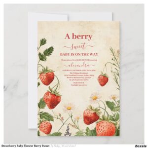 Strawberry Baby Shower Berry Sweet Invitation
