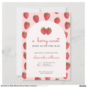 Strawberry Baby Shower Berry Sweet Invitation
