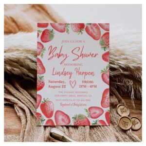 Strawberry Baby Shower Invitation Strawberry
