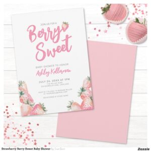 Strawberry Berry Sweet Baby Shower Invitation
