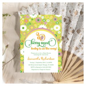 Strawberry Botanical Baby Shower Invitation
