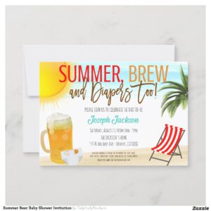 Summer Beer Baby Shower Invitation