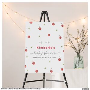 Summer Cherry Sweet Baby Shower Welcome Sign