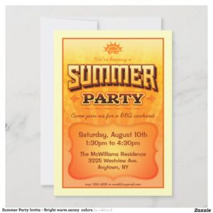 Summer Party Invite - Bright warm sunny colors