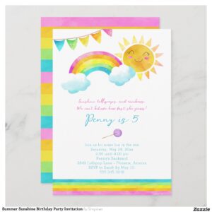 Summer Sunshine Birthday Party Invitation