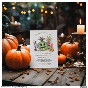 Summerween Backyard BBQ Party Invitation