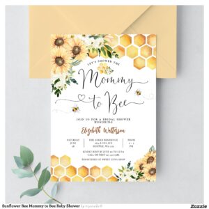 Sunflower Bee Mommy to Bee Baby Shower Invitation