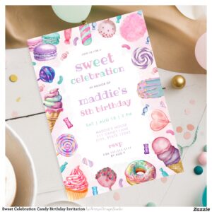 Sweet Celebration Candy Birthday Invitation
