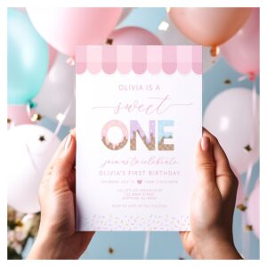 Sweet One Ice Cream First Birthday Invitation