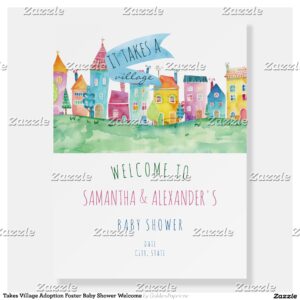 Takes Village Adoption Foster Baby Shower Welcome Foam Board