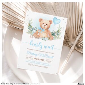 Teddy Bear Baby Shower Bear Themed Invitation