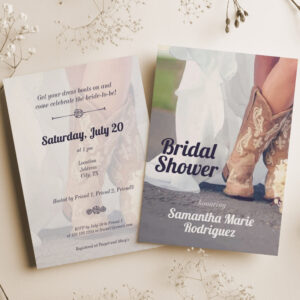 Texas Bride in Boots Bridal Shower Invitation