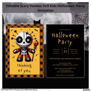 Thinking Of You Voodoo Doll Halloween Party Invitation