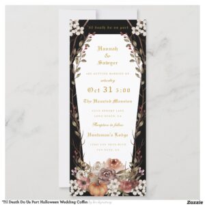 'Til Death Do Us Part Halloween Wedding Coffin Invitation