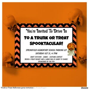 Trunk or Treat Halloween party invitation