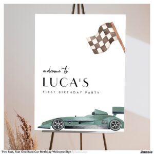 two_fast_fast_one_race_car_birthday_welcome_sign-r_ze8857_2154 Two Fast, Fast One Race Car Birthday Welcome Sign